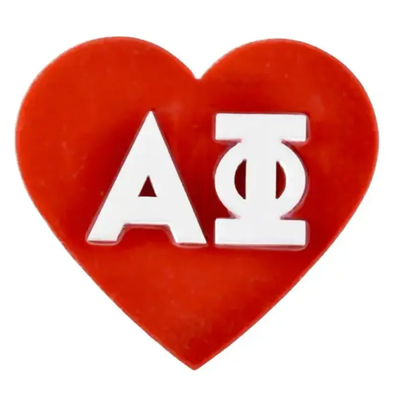 Sorority Acrylic Heart Pin Alpha Phi