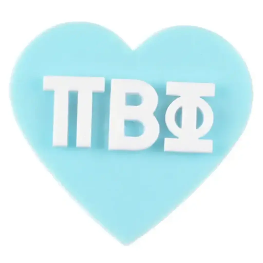 Sorority Acrylic Heart Pin Pi Beta Phi