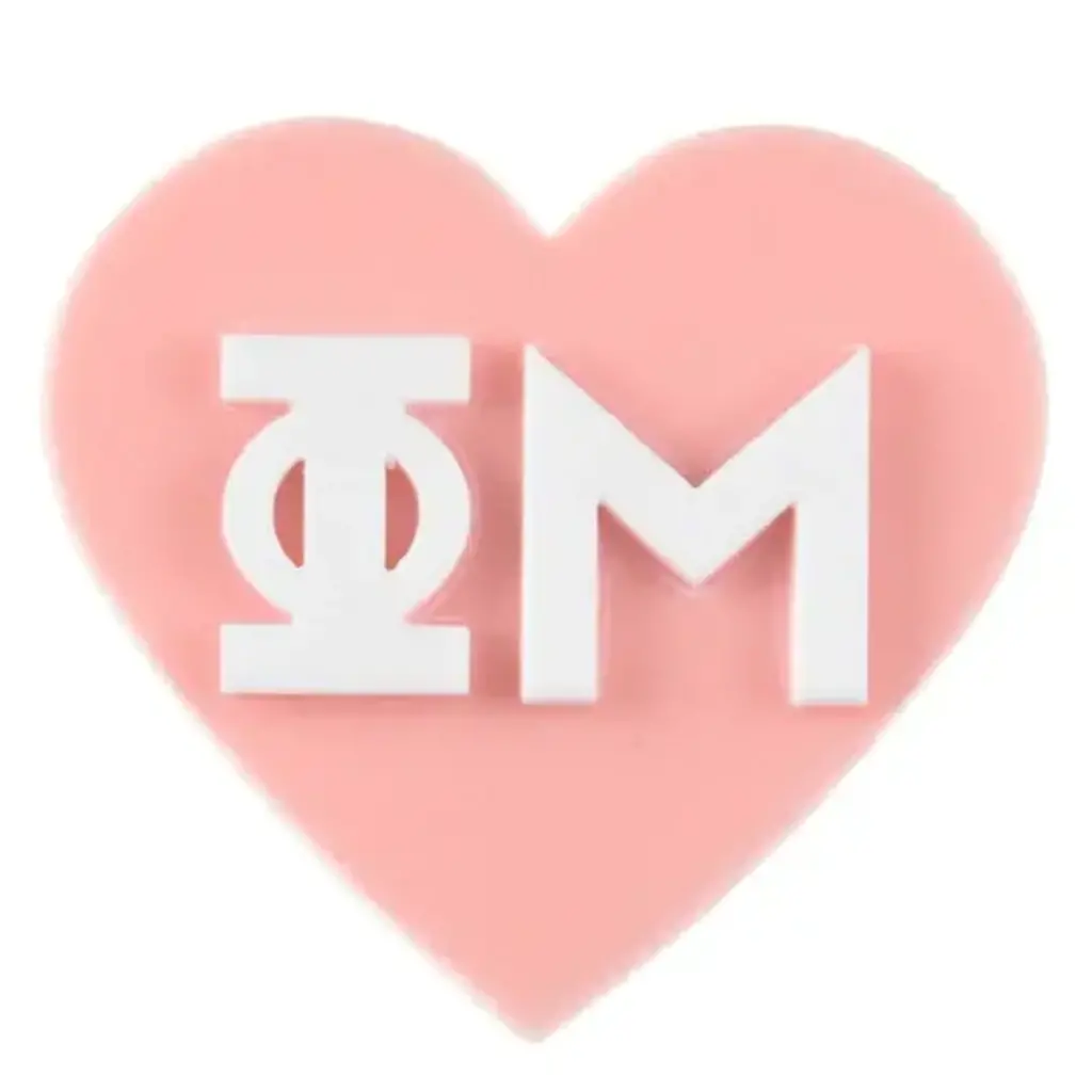 Sorority Acrylic Heart Pin Phi Mu