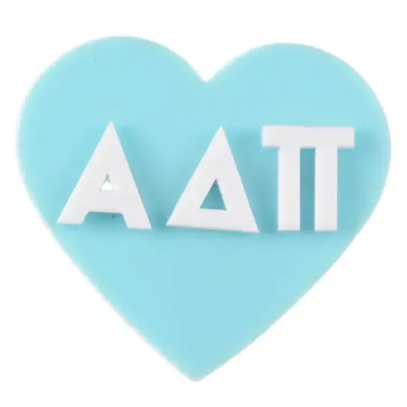 Sorority Acrylic Heart Pin Alpha Delta Pi