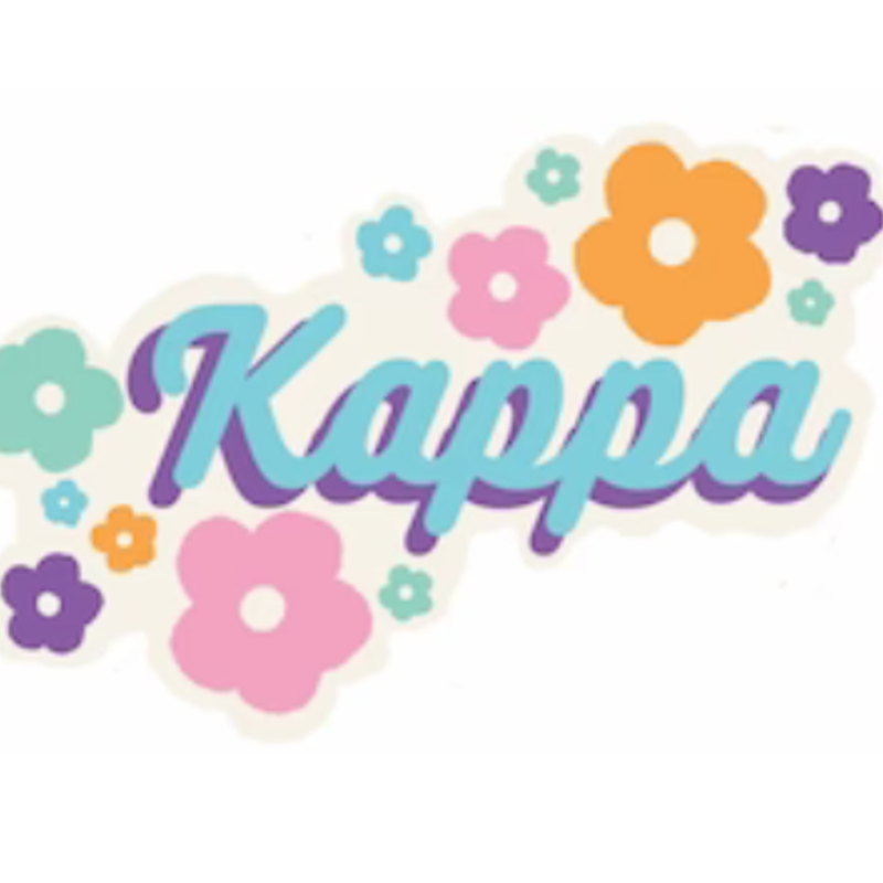 Over The Moon Greek Flower Child Decal Kappa Kappa Gamma