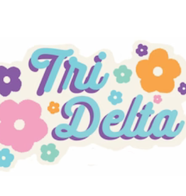 Over The Moon Greek Flower Child Decal Delta Delta Delta