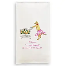 Dog Grocery Shopping Tea Towel