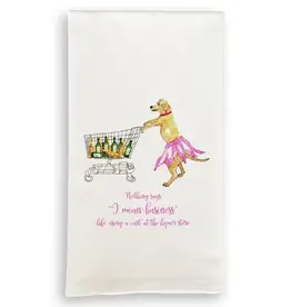 Dog Grocery Shopping Tea Towel