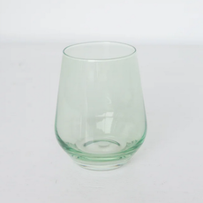 Estelle Colored Glass Mint Green Stemless Wine Glass