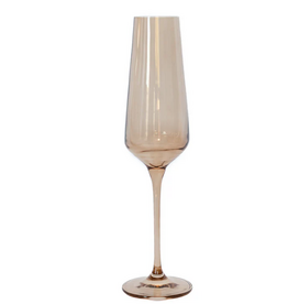 Estelle Colored Glass Amber Smoke Champagne Flute