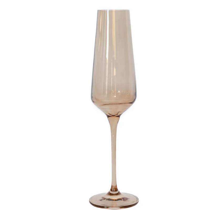 Estelle Colored Glass Amber Smoke Champagne Flute