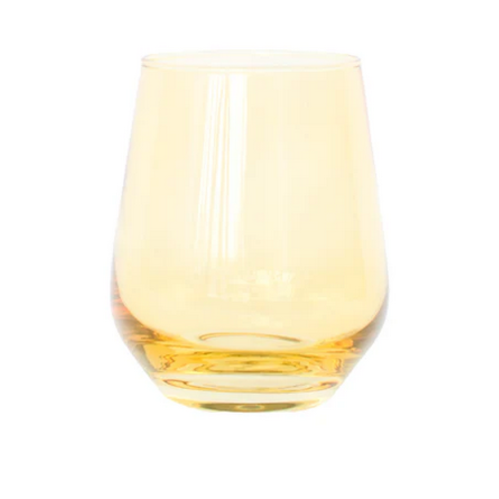 Yellow Stemless Wine Glass
