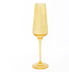 Estelle Colored Glass Yellow Champagne Flute