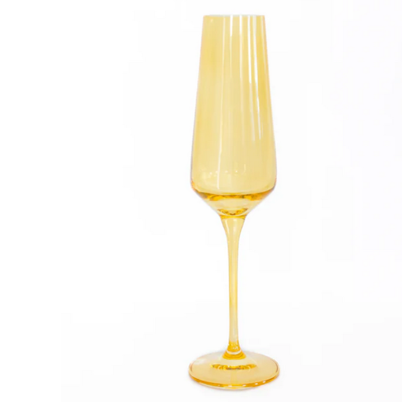 Estelle Colored Glass Yellow Champagne Flute