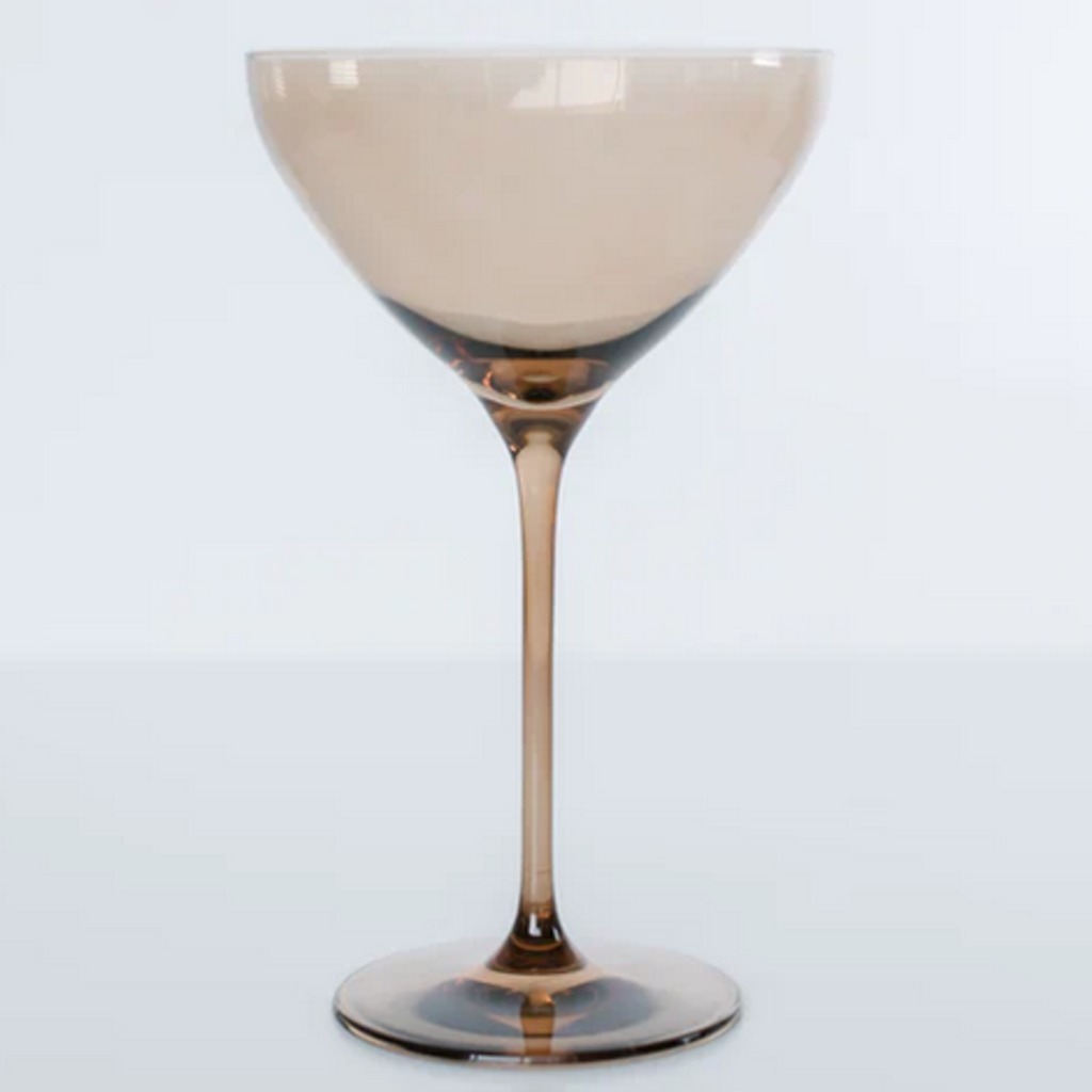 Estelle Colored Glass Amber Smoke Martini Glass