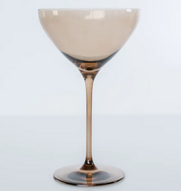 Estelle Colored Glass Amber Smoke Martini Glass