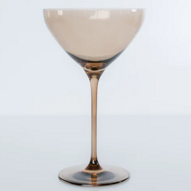 Estelle Colored Glass Amber Smoke Martini Glass