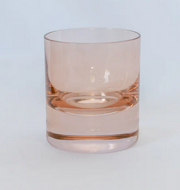 Estelle Colored Glass Blush Pink Rocks Glass