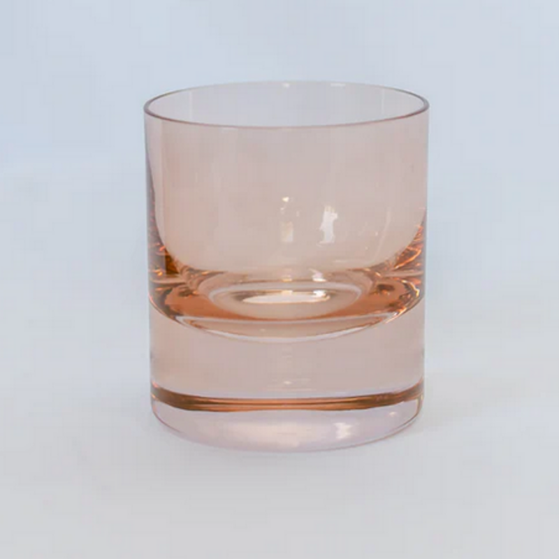 Estelle Colored Glass Blush Pink Rocks Glass