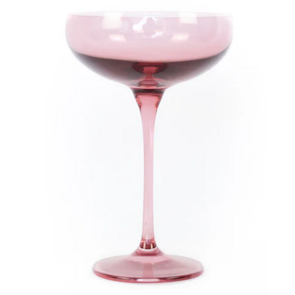 Estelle Colored Glass Rose Champagne Coupe