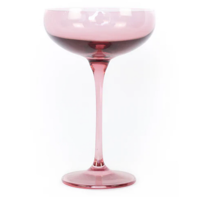 Estelle Colored Glass Rose Champagne Coupe