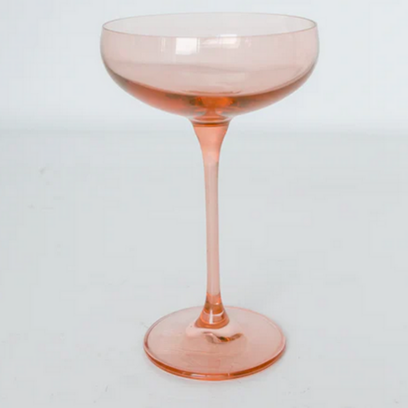 Estelle Colored Glass Blush Pink Champagne Coupe