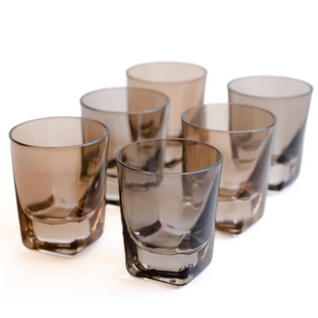 Estelle Colored Glass (set of 6) Estelle Smoke Shot Glasses