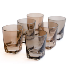 Estelle Colored Glass (set of 6) Estelle Smoke Shot Glasses