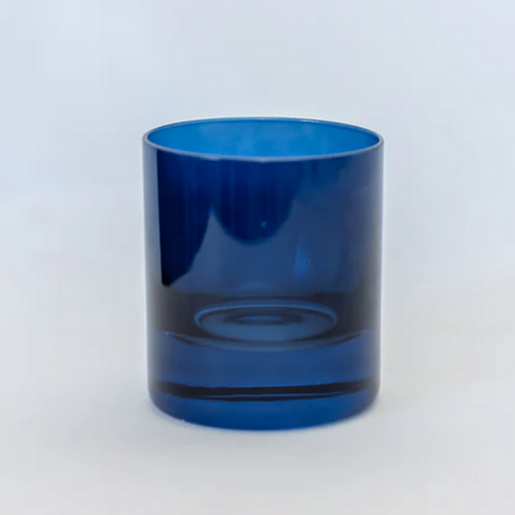 Estelle Colored Glass Midnight Blue Rocks Glass