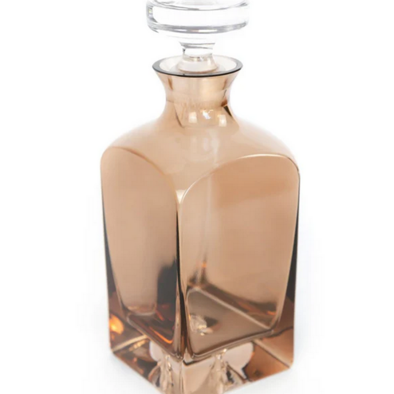 Estelle Colored Glass Amber Smoke Heritage Decanter