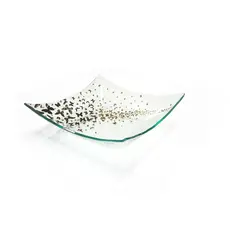 Annie Glass Butterfly 11" Square 4-Point Bowl