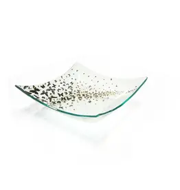 Annie Glass Butterfly 11" Square 4-Point Bowl