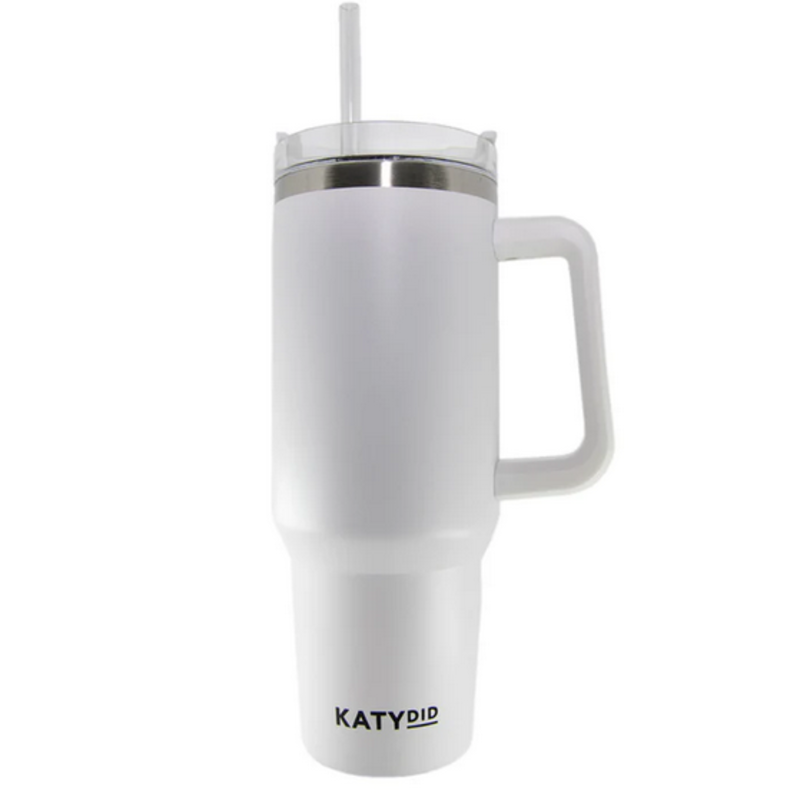 White Tumbler Cup with Handle