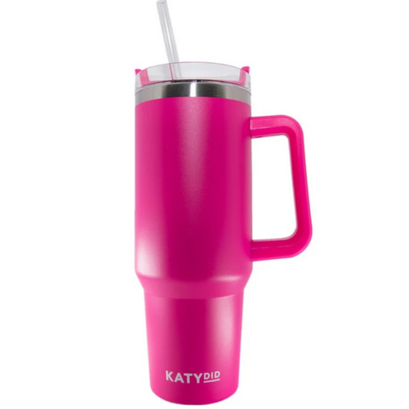 Hot Pink tumbler Cup with Handle