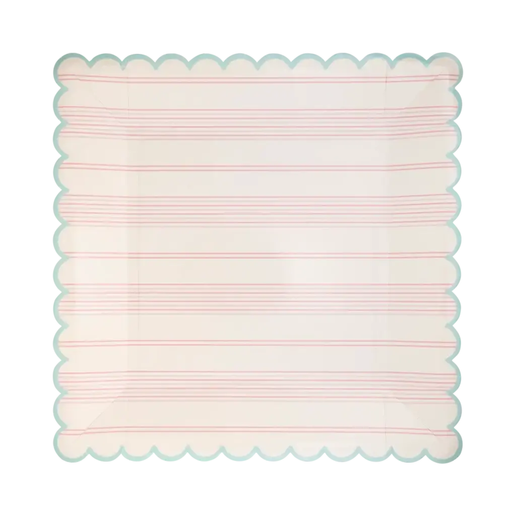 Pastel Striped Paper Plate Set