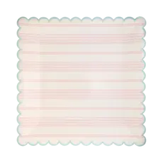 Pastel Striped Paper Plate Set