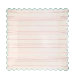 Pastel Striped Paper Plate Set