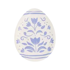 Floral Egg Shaped Paper Plate