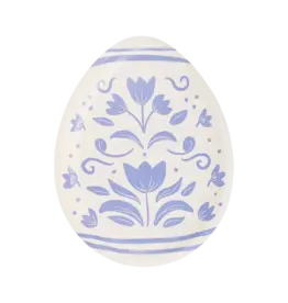 Floral Egg Shaped Paper Plate