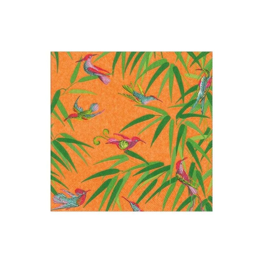Birds in Paradise Orange Cocktail Napkin