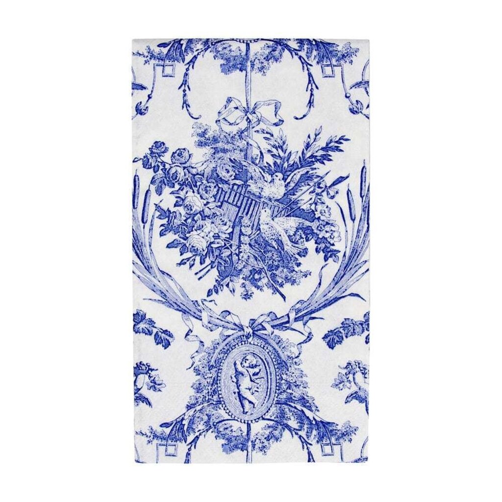 Romantic Toile Blue Guest Towel