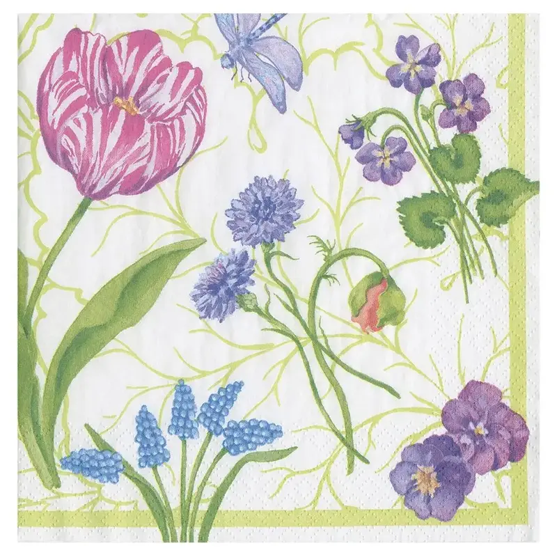Floral Majolica Cocktail Napkin