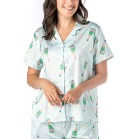 Brunch & Bubbles Satin Pajama Set