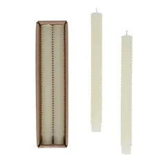 Hobnail Pillar Taper Candles S/2 - Cream