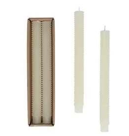 Hobnail Pillar Taper Candles S/2 - Cream