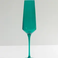 Estelle Colored Glass Emerald Green Champagne Flute