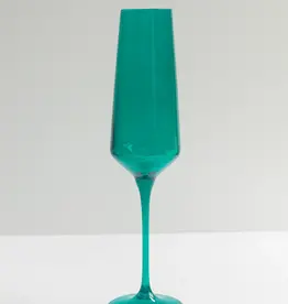 Estelle Colored Glass Emerald Green Champagne Flute