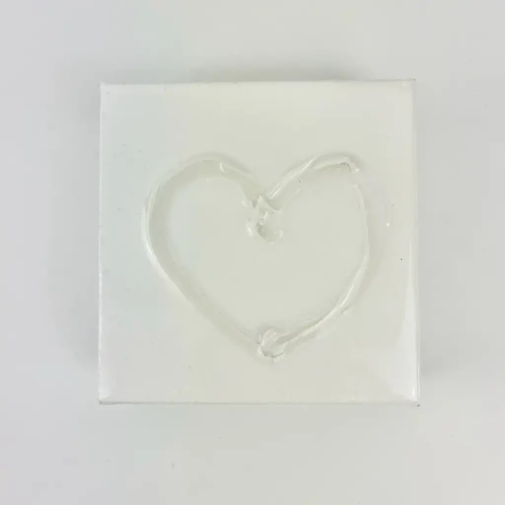 heart mini canvas- white