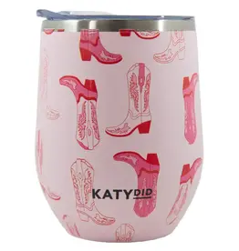 Light Pink Western Boots Wine Tumbler