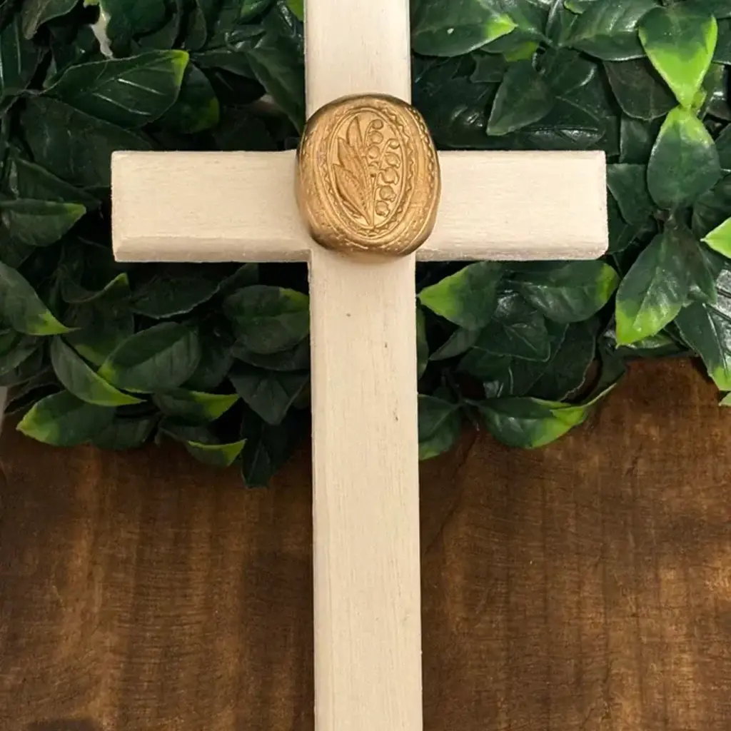 Lily of the Valley Wooden Cross