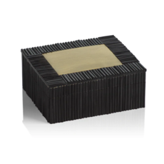 IN-6704 Black resin inlaid & brass box