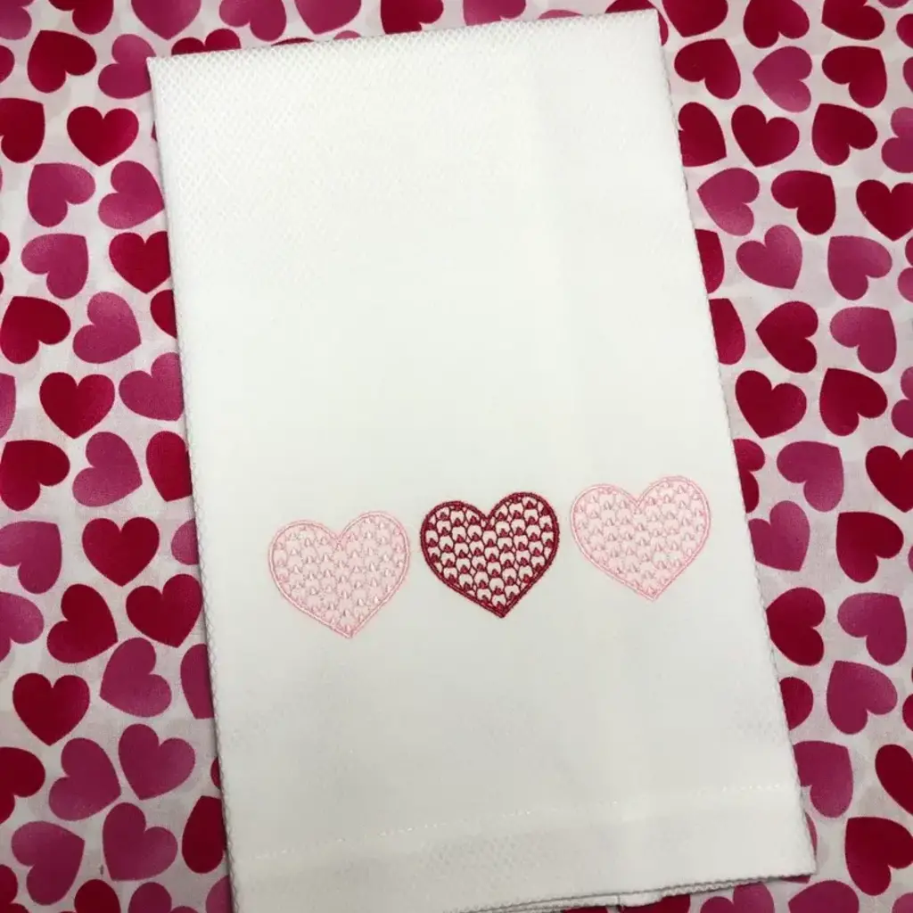 Heart Trio Huck Towel