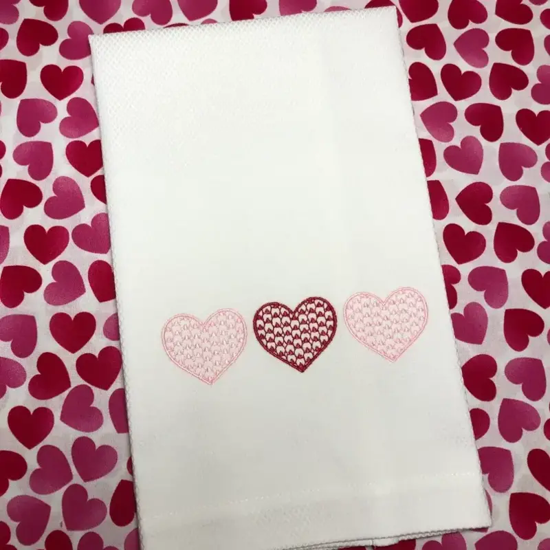 Heart Trio Huck Towel