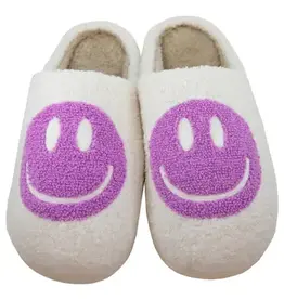 Orchid Happy Face Slippers S/M